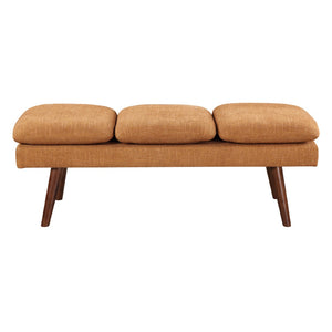 OSP Home Furnishings Amanda 54" Mid-Century Bench Rust