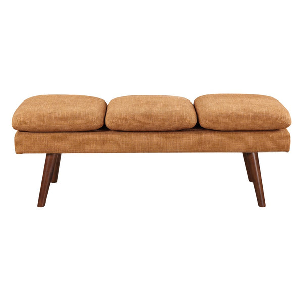 OSP Home Furnishings Amanda 54" Mid-Century Bench Rust