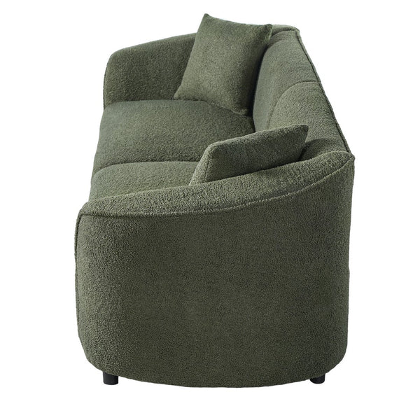 English Elm 87" Curved Boucle Sofa Sculptural Low Profile Design for Contemporary Living Rooms N767P354840A
