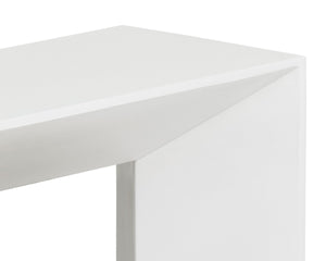 Sunpan NOMAD Concrete Bench - Minimalist White Design for Indoor & Outdoor Use, Durable & Stylish Seating 108020
