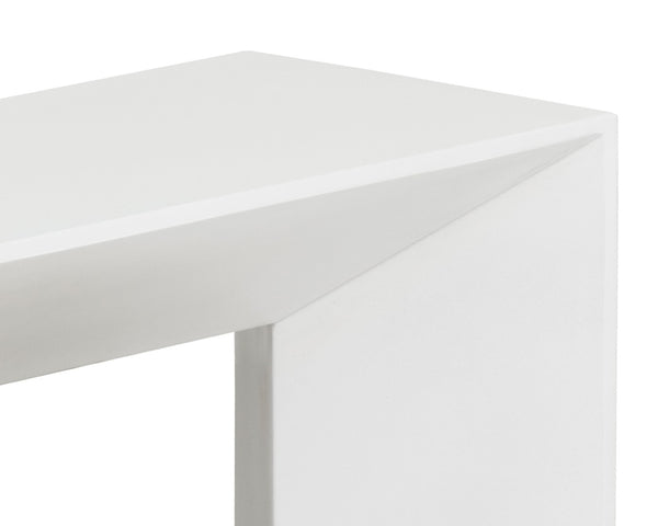 Sunpan NOMAD Concrete Bench - Minimalist White Design for Indoor & Outdoor Use, Durable & Stylish Seating 108020