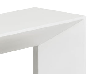 Sunpan Nomad Bench - Elegant Concrete Design with Unique Textures for Indoor and Outdoor Spaces, 55.75"W White