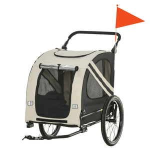 English Elm Aosom Convertible Pet Bike Trailer Stroller for Small Dogs Oxford Fabric Safe Ride W2225P229721