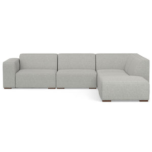 English Elm Rex Handcrafted Right Sectional Sofa with Ottoman — Eco-Friendly Performance Fabric, Durable Comfort Gray B136P199208