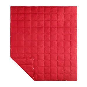 JLA Home True North by Sleep Philosophy - Wearable Oversized Goose Down Throw Jacket with Water-Repellent Shell, Packable Warmth & Button Closure Red TN50-0484