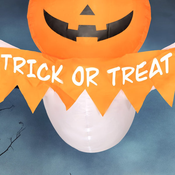 English Elm Outsunny 3.4Ft Halloween Inflatable Ghost Window Sticker With Led Lights For Spooky Yard Decor W2225P229622-GIGA