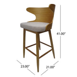 Christopher Knight Home® - Noble House - Kamryn Mid-Century Modern Upholstered Barstools (Set of 2)