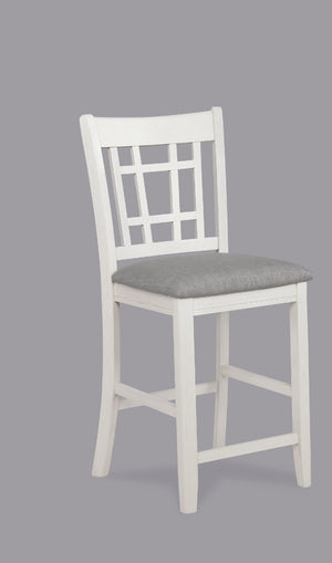 English Elm 2pc Hartwell Counter Height Upholstered Pub Chairs with Lattice Back Rustic Farmhouse Comfort Set Cream,Light Gray 43.75 L x 20.25 W x 11 H B011P373709