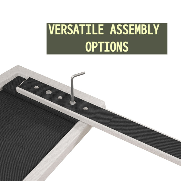 English Elm King Upholstered Platform Bed King Size Linen Fabric Padded Frame, Adjustable Headboard 32.9–37" White W1716P371759