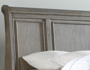 English Elm Antique Solid Wood Queen Bed with Two Under-Bed Drawers, Transitional Design and Sturdy Construction Antique Gray 83.5 L x 21.5 W x 21 H B2699S00006
