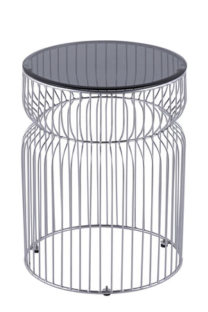 English Elm ET901 Sleek Contemporary Metal Frame End Table with Tinted Tempered Glass Top, 21" Height, Modern Accent Chrome B009P306195