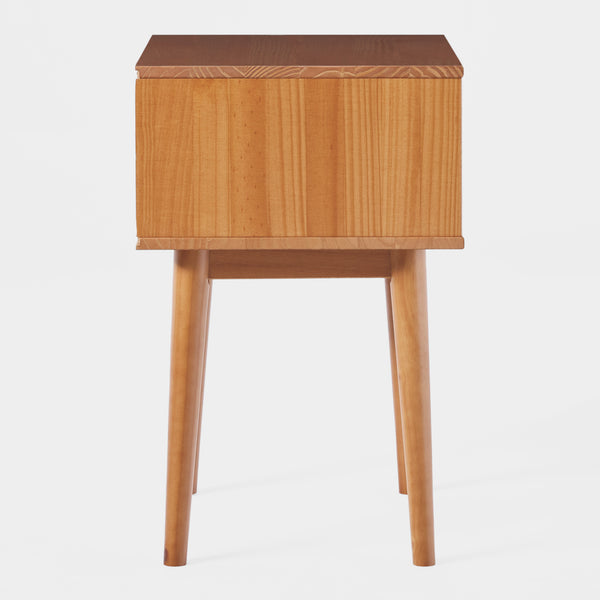20" Atticus Solid Wood 1 Drawer Nightstand Caramel BR1DATTNSCA Walker Edison