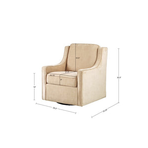 JLA Home Madison Park - Chenille swivel chair with wingback silhouette, high-density foam comfort and 360° metal base for style and support Cream MP103-0287