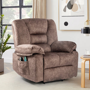 English Elm Power Lift Recliner with Massage & Heat, 8-Point Therapy, Timer & Easy Power Lift Assistance Brown W1403P177447