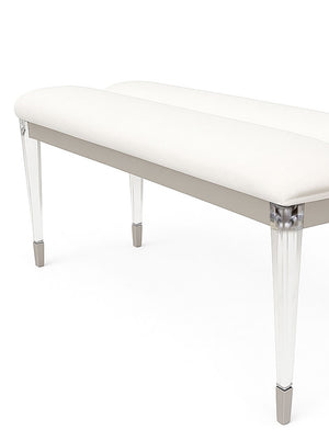 English Elm Contemporary Glam Upholstered Bench with Clear Acrylic Legs for Bedroom or Entryway B2741P448743