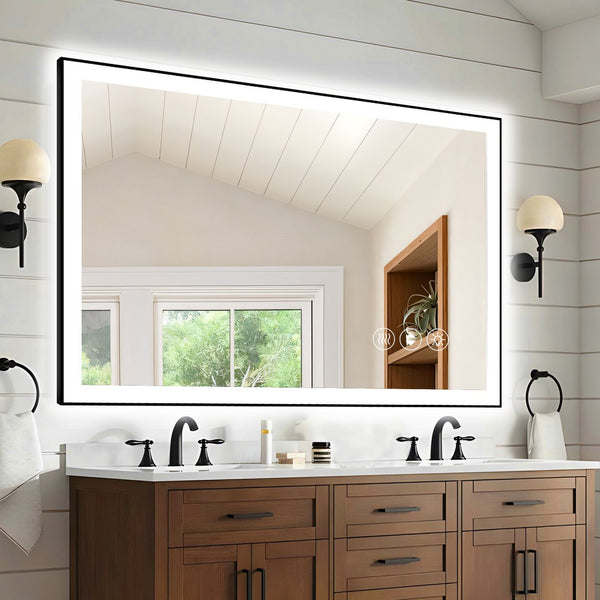 English Elm 48X32 Inch Frameless Led Bathroom Mirror - Smart, Energy Efficient, Dimmable With Anti-Fog Feature T3757P346992