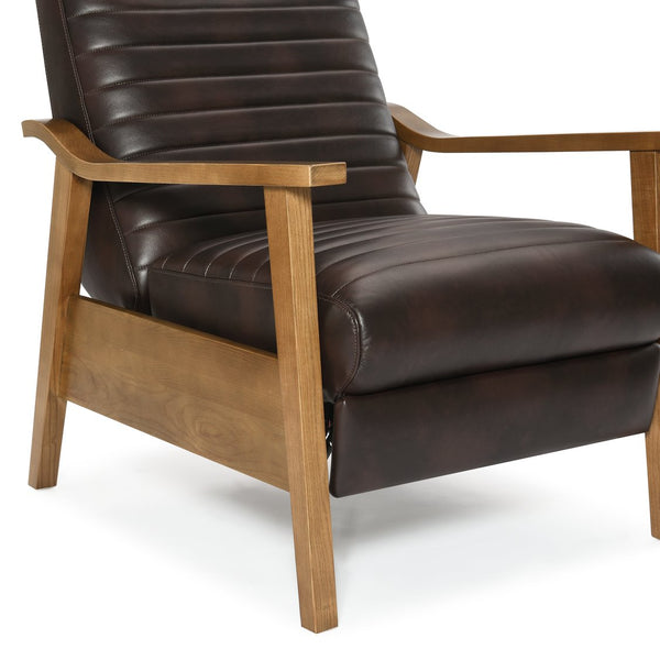 English Elm Asher Wood Arm Push Back Recliner - Modern Burnished Brown Comfort For Living Rooms & Dens B050P322580