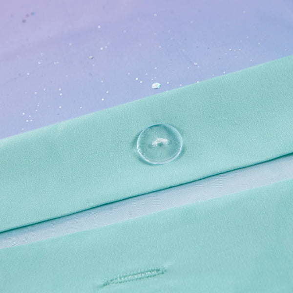 JLA Home Mi Zone - Metallic reversible glitter ombré duvet cover set with hypoallergenic oblong pillow, antimicrobial finish 90 L x 68 W x 0.13H MZ12-0597