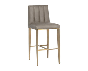 Sunpan WILBUR Barstool - Elegant Ivanhoe Mineral Faux Leather with Stylish Stainless Steel Legs & Comfort 112520