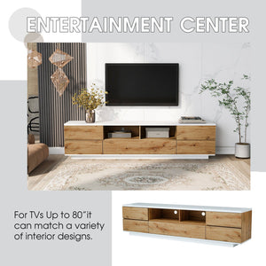 English Elm Modern Tv Stand For Up To 80" Tvs - Sleek Media Console With Multi-Functional Storage & Cable Management WF313575AAP