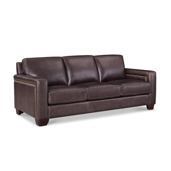 English Elm Alice Premium Leather Sofa Brown — Top-Grain Seating, Pocket Coil Comfort, Memory Foam, Kiln-Dried Frame B2705P338107