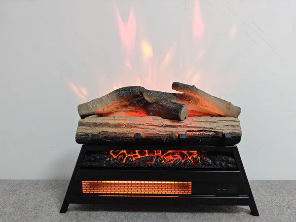 English Elm 23 Inch Infrared Electric Fireplace Insert with 3d Flame Log Set Indoor Heater W1769P203960