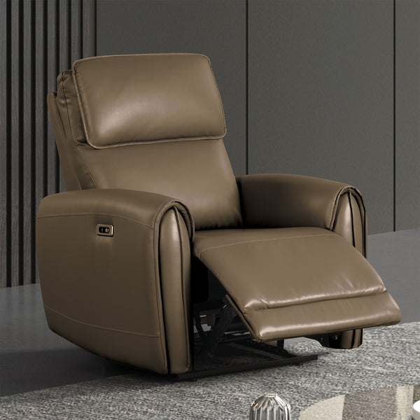 English Elm Contemporary Sandbach Manual Glider Recliner with Padded Track Arms, Smooth Motion, Soft Neutral Fabric Upholstery Light Brown 31 L x 36 W x 27 H B2741P387652