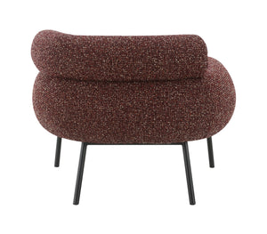 English Elm Mardi Burgundy Tweed Chair with Wooden Frame, KD Legs & Full Foam Seat — 10" Clearance, 220lb Capacity B2726P309302