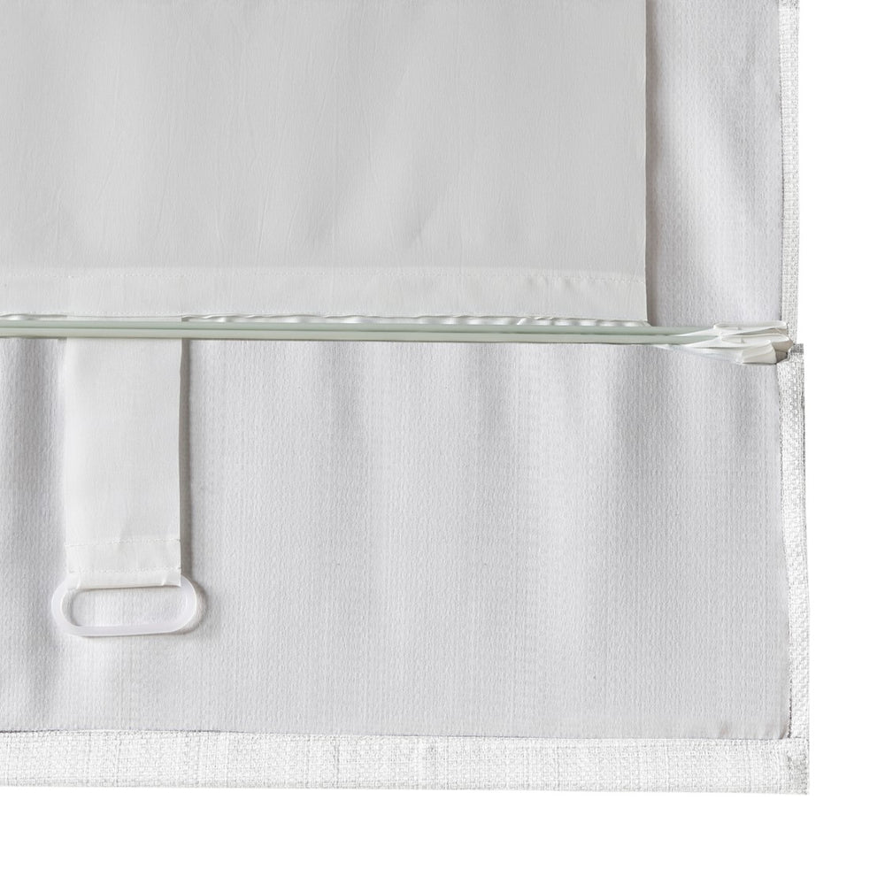 English Elm Basketweave Cordless Room Darkening Roman Shade with Thermal Foam Backing for Privacy & Energy Savings White 5.08 L x 10.5 W x 7.5 H B03598275