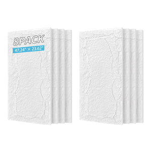 English Elm 3d Faux Stone Pu Wainscoting Panels Lightweight Waterproof Interior Accent Wall Set White Marble W347P478049