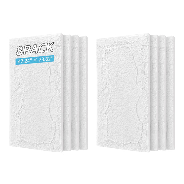 English Elm 3d Faux Stone Pu Wainscoting Panels Lightweight Waterproof Interior Accent Wall Set White Marble W347P478049