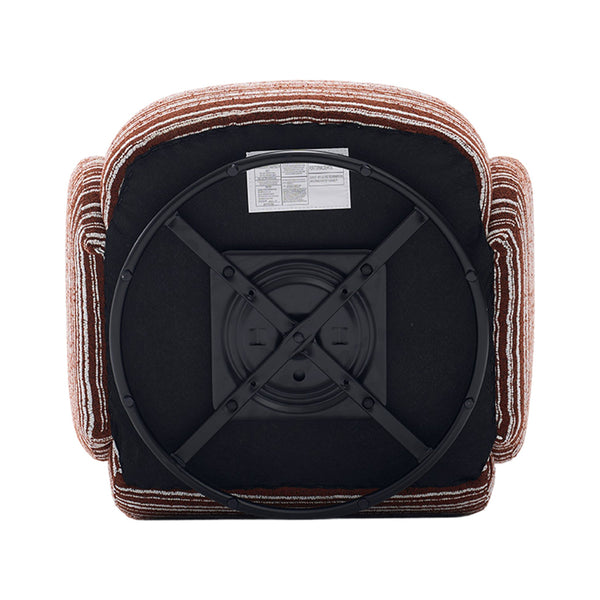 English Elm Modern 360° Swivel Boucle Armchair with High-Resilience Sponge, 550lb Capacity, Cozy Lounge Accent Chair Red W395P355443