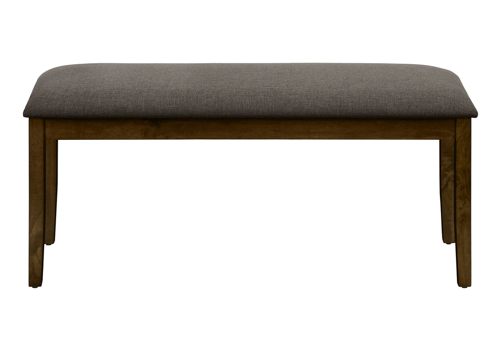 English Elm Bench, 44" Upholstered Walnut Brown Solid Wood Frame with Foam Cushion for Dining Entryway Comfort B2710P218891