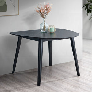 English Elm Contemporary Counter Height Dining Table 66" L x 38" W Solid Wood with Center Support Beam, Cozy Style Black 47 L x 43 W x 6 H B2741P326141