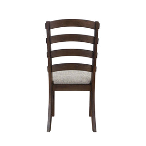 English Elm Set of 2 Padded Side Chairs Gray Fabric Upholstered Seats with Rustic Brown Wood Frame, Durable Elegance B016P323334