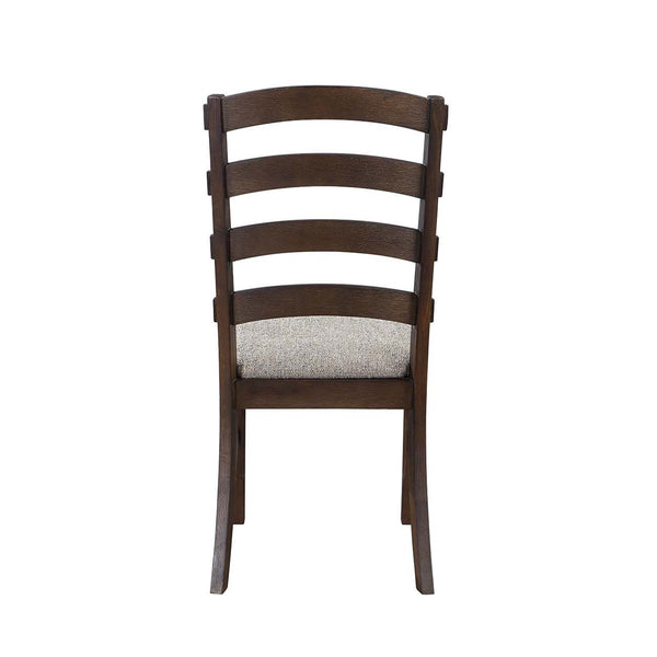 English Elm Set of 2 Padded Side Chairs Gray Fabric Upholstered Seats with Rustic Brown Wood Frame, Durable Elegance B016P323334