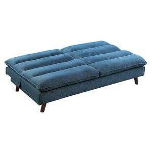 English Elm Casual Blue Textured Fabric Sleeper Sofa with Adjustable Back for Studio or Guest Room B011P261200
