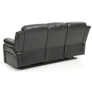 English Elm Glory Daria G682-RL Reclining Loveseat with Channel Tufted Back, PU Upholstery, Durable Comfort Black 26 L x 86 W x 30 H B078108399