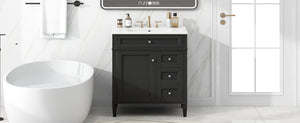 English Elm 30'' Modern Bathroom Vanity With Ceramic Sink, 2 Drawers & Tip-Out Storage For Stylish Organization N710P250194B