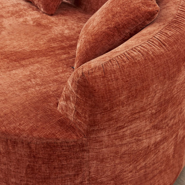 English Elm 111" L Shaped Cloud Sofa Plush Chenille Upholstered High Density Foam Apartment Living Room Orange W1669S00054