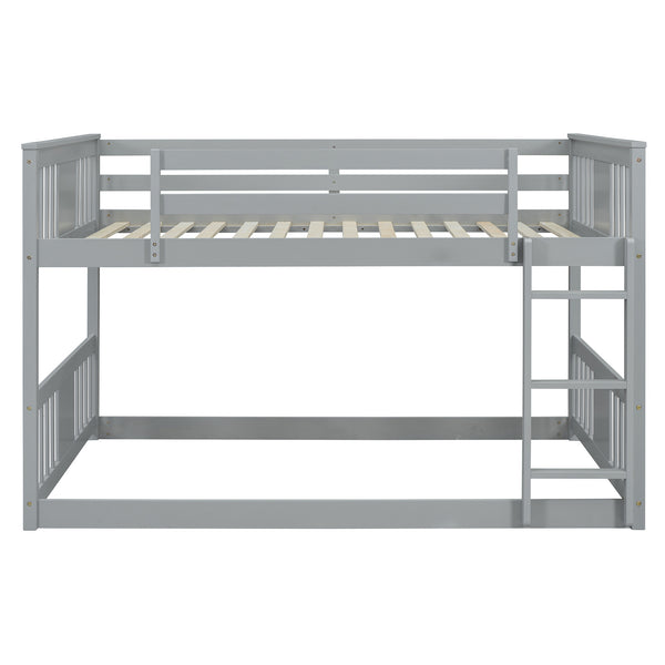 English Elm Full Over Bunk Bed Pine Frame Gray Finish Kids Guest Room Sleep Solution LT100207AAE