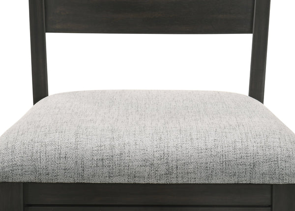 English Elm Contemporary Gray Fabric Dining Chairs Set of 2 – Ladder Back Upholstered Side Chairs, Comfortable, Sleek Finish B011P315734