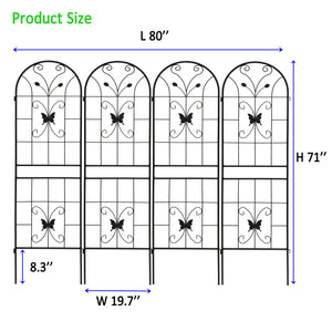 English Elm 4 Pack Powder Coated Steel Garden Trellises Rustproof Climbing Plant Support Panels W1586P266744