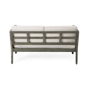 English Elm Christopher Knight Home® - 4-Pieces Acacia Wood Patio Furniture Set with Grey Rope & Beige Cushions, Weatherproof Deep Seating Set N780P171148F