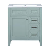 English Elm 30" Bathroom Vanity With Sink Combo, Green Bathroom Cabinet With Drawers, Solid Frame and Mdf Board