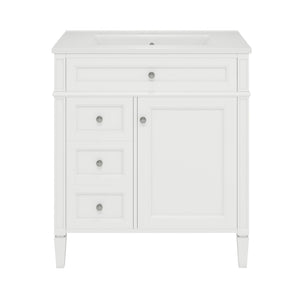 English Elm 30'' Modern Bathroom Vanity With Ceramic Sink, Soft-Close Drawers & Elegant Storage Solutions N710P206904K