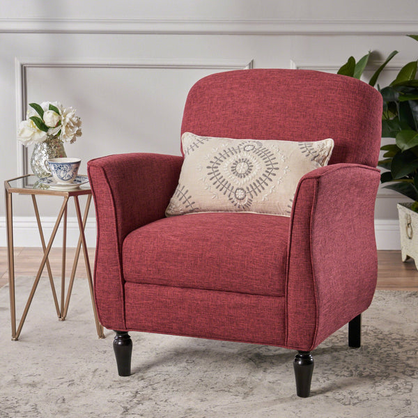 English Elm Christopher Knight Home® - CHAIR modern fabric lounge seat with compact 28.5x28.25x20.75 in dimensions, cozy supportive design Red 63566.00CRNBRYTWD