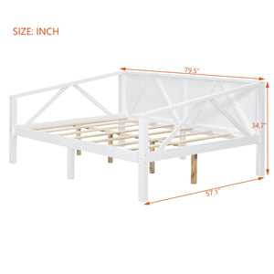 English Elm Twin Daybed Frame Solid Pine Sofa Bed for Guest Room Studio or Teen Bedroom White N708P266726K