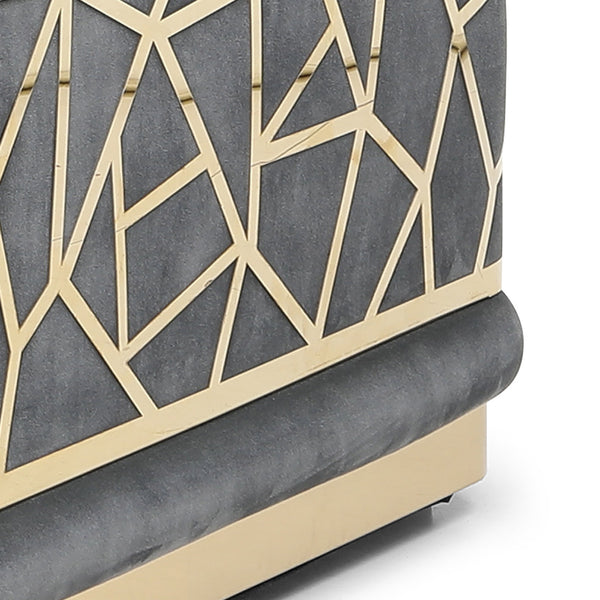 English Elm Talia Sofa with Kiln-Dried Hardwood Frame, Patterned Accents & Gloss Brass Trim for Modern Living Room Dark Gray 35 L x 26 W x 92 H B078P301562