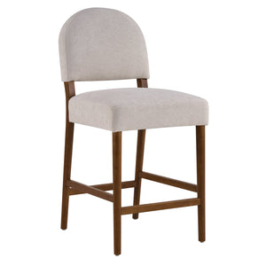 English Elm 26'' Rubberwood Fabric Counterstool Set Padded Backrest Kitchen Island Seating Light Gray N780P394271G